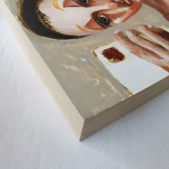 “Intimacy“ Original oil painting on Cradled Wood Panel 10"w x 8"h x 1.5"d - Picture 13 of 13